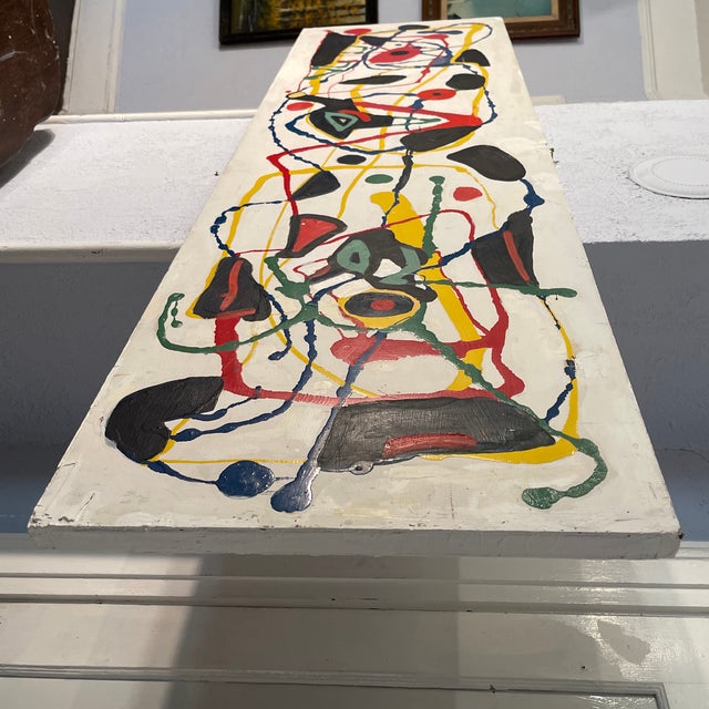 Nice artwork by artist John Frates, #1740, COA, mid century modern, sometimes mistaken for a Joan Miro