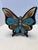 Folk Art Hand-Painted Folk Art Butterfly Wall Sculpture in Turquoise and Earth Tone For Sale - Image 3 of 6