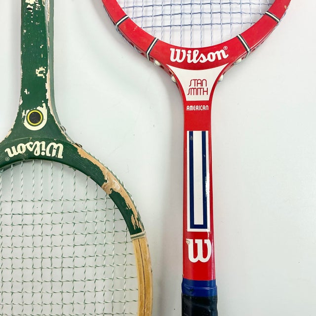 Vintage Americana Boho Chic Wood Wilson Tennis Rackets - Set of 3. For Sale - Image 6 of 9