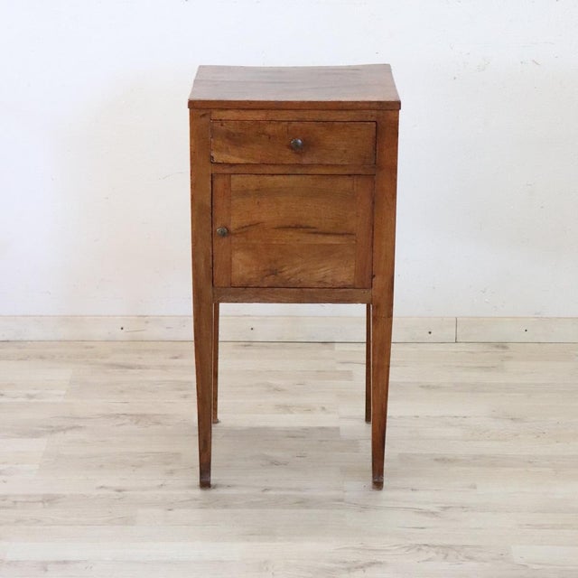 Wood Antique Walnut Nightstand, Early 1700s For Sale - Image 7 of 17