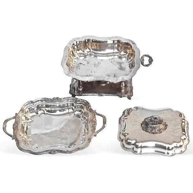 English Antique Silverplated Chafing Dish For Sale - Image 3 of 3