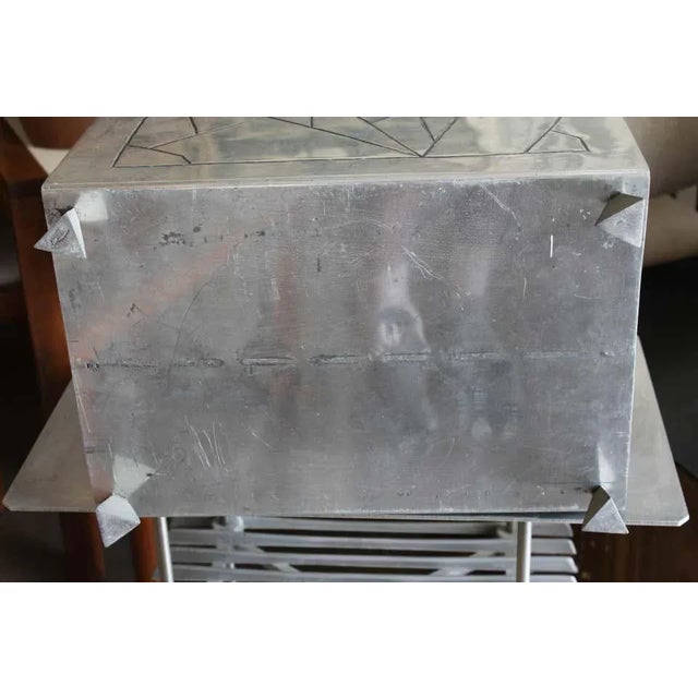 Metal 1960s Modern Aluminum Magazine / Log Holder Rack For Sale - Image 7 of 11