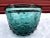 Vintage Teal Blue Empoli Hand Blown Hobnail Square Bowl For Sale - Image 4 of 7