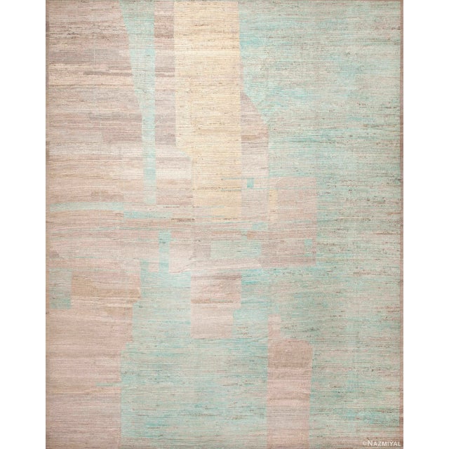 Soft Color Large Contemporary Abstract Geometric Modern Area Rug For Sale