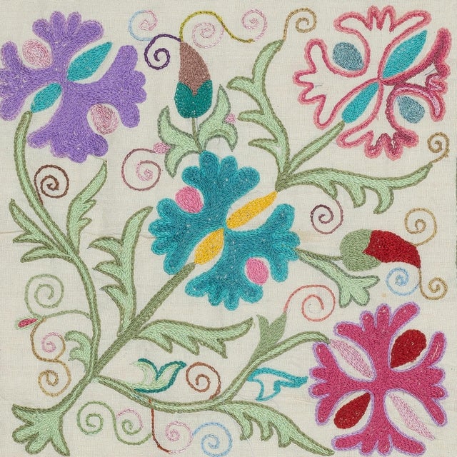 Infuse your home with the rich heritage of Central Asia with this exquisite Hand-Embroidered Suzani Cushion Cover, crafted...