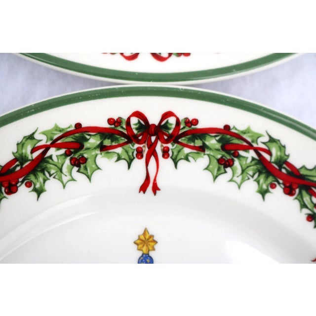 Green Christopher Radko Traditions Holiday Celebrations Dinner Plates-Set of 8 For Sale - Image 8 of 9