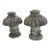 Pair of Vintage Cast Stone Gadrooned Mushroom Finials For Sale