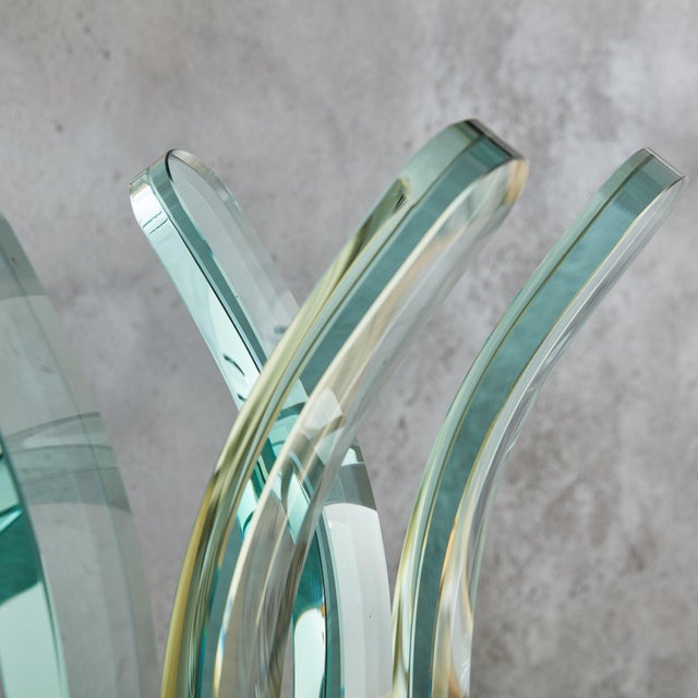 Cut Glass Coat Hanger with Black Base by FIAM, Italy 1970s For Sale In Chicago - Image 6 of 12