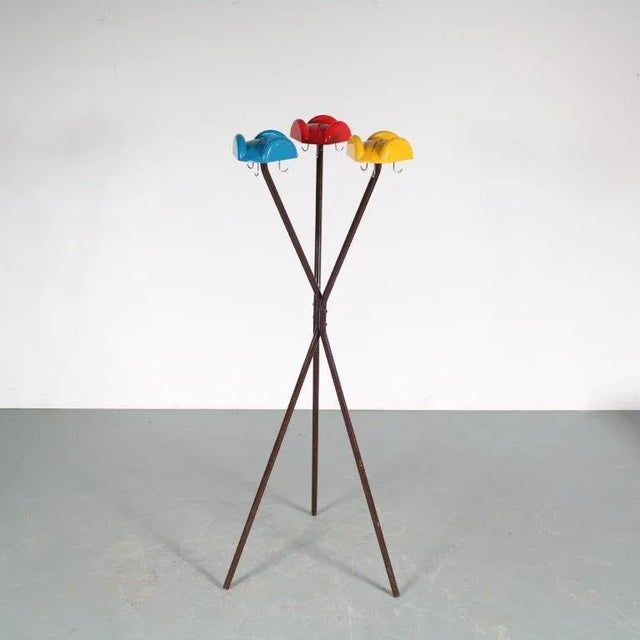 Blue Colorful Coat Rack by Enzo Mari for Danese, Italy, 1960s For Sale - Image 8 of 10