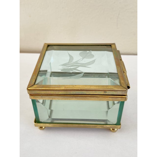 Vintage Italian Art Deco Beveled Glass Box, 1930 For Sale - Image 9 of 18