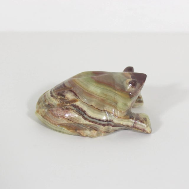 Late 20th Century Vintage Carved Onyx Frog Figurine or Paperweight For Sale - Image 5 of 10