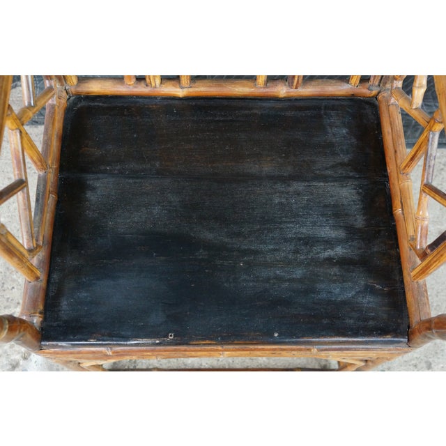 Antique 19th C. Chinese Export Brighton Pavilion Bamboo Chinoiserie Armchair For Sale - Image 9 of 18