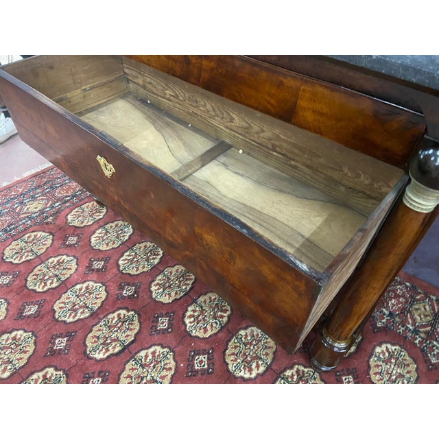 Brown 19th Century Empire Chest of Drawers with Marble Top, 1820 For Sale - Image 8 of 11