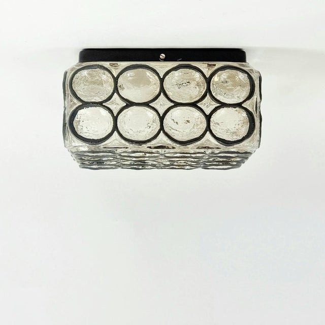 Mid-Century Modern Mid-Century Glass Flush Mount from Limburg, Germany, 1960s For Sale - Image 3 of 9