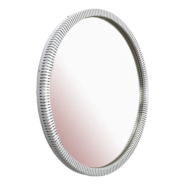 Vintage Metal Edge Mirror For Sale