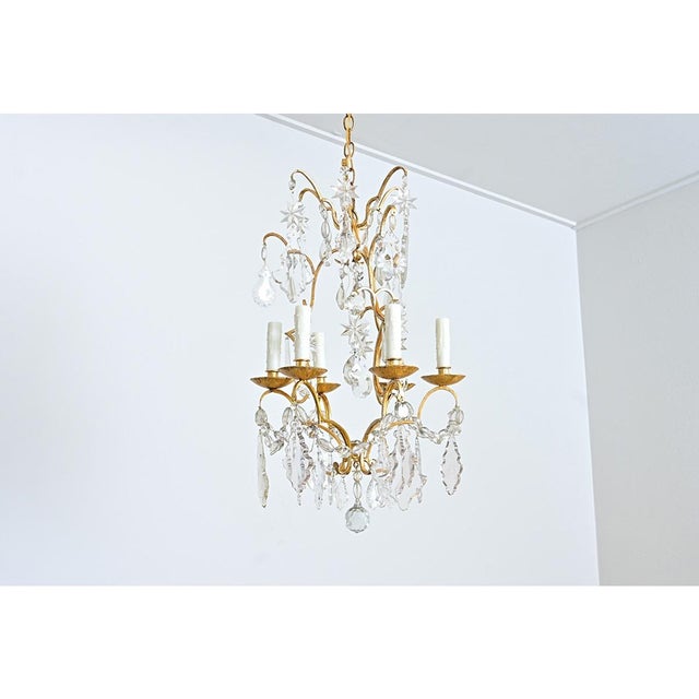French Vintage Gilt Bronze Chandelier in the Manner of Baguès For Sale - Image 13 of 15