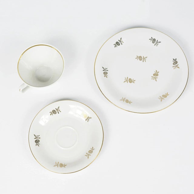 Ceramic 1950s Porcelain Breakfast Set from Chodziez, Poland- 3 Pieces For Sale - Image 7 of 8