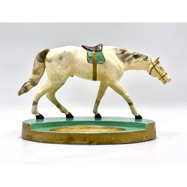 Art Deco Aluminium Desk Tray with Horse Figure, 1930s, in Very Good conditions. Designed 1920 to 1949