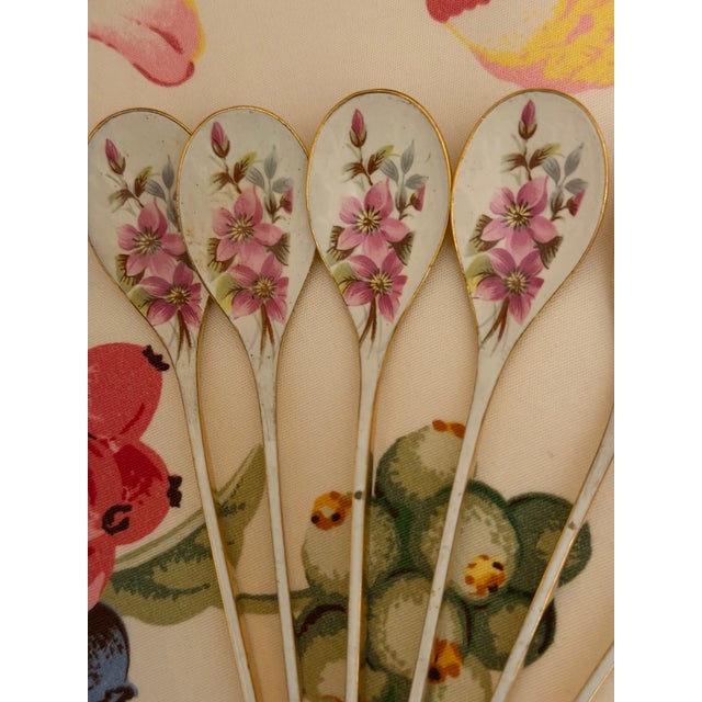 1960s Vintage Enamel Spoons - Set of Six For Sale - Image 5 of 7