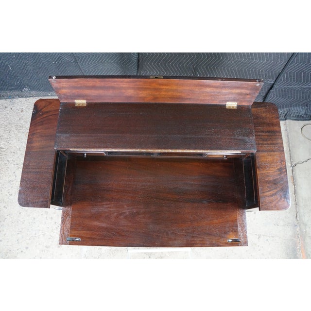 Antique Early 20th C. American Mahogany Spinet Writing Desk Console Hall Table For Sale - Image 9 of 18