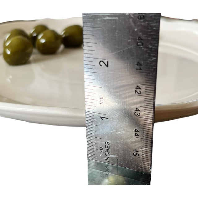 Vintage Til Trompe L’Oeil Ceramic Olive Serving Plate, in the Style of Este Ceramiche Made in Japan, 10" For Sale - Image 11 of 11