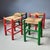 Green Green and Red Rush Stools, 1970s, Set of 4 For Sale - Image 8 of 8