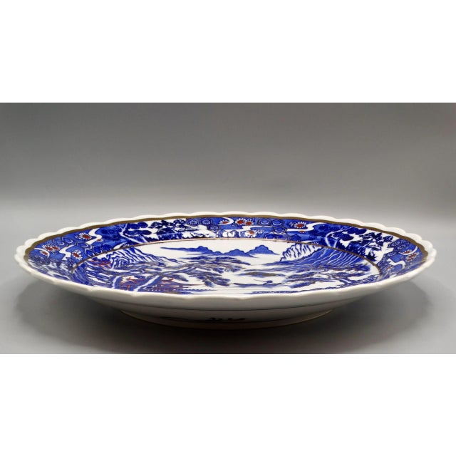 Ceramic Large Porcelain Gilt Chinese Charger 14" Diameter For Sale - Image 7 of 9