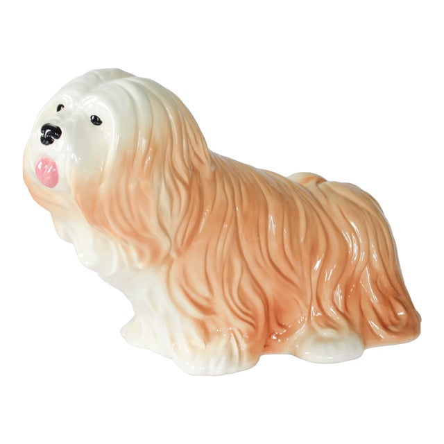 Vintage Ceramic Lhasa Apso Dog Figure For Sale
