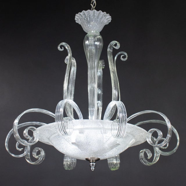Large MCM Rugiada and Cristallo Murano Chandelier Attributed to Ercole Barovier For Sale In Chicago - Image 6 of 18