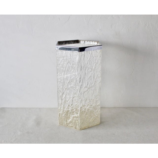 Willy Rizzo Italian Style Mid Century Hexagonal Ice Lucite Umbrella Stand For Sale - Image 10 of 10