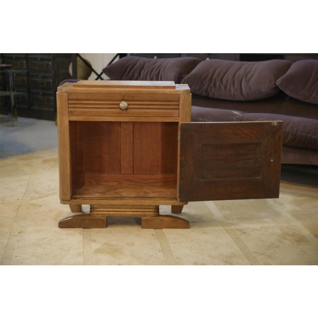Brutalist Bedside Table in Oak, 1950s For Sale - Image 10 of 12