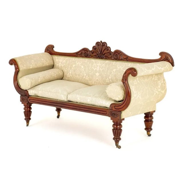 Wood William IV Settee Sofa in Mahogany For Sale - Image 7 of 7