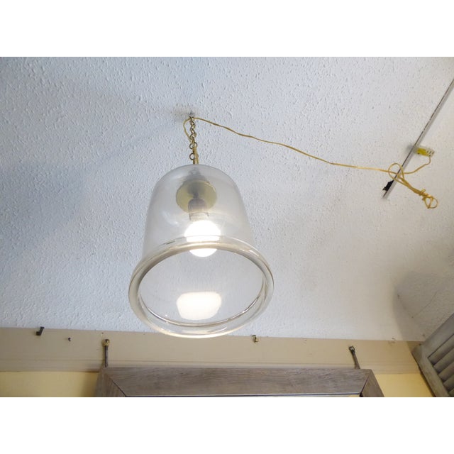 Antique French Glass Bell Cloche Light For Sale - Image 4 of 5