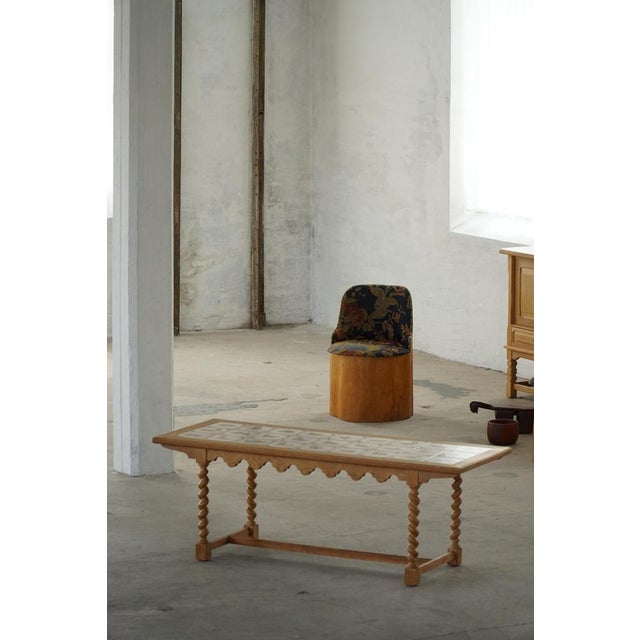 Mid-Century Modern Danish Oak Coffee Table with Ceramic Tile Top, 1950s For Sale - Image 18 of 18