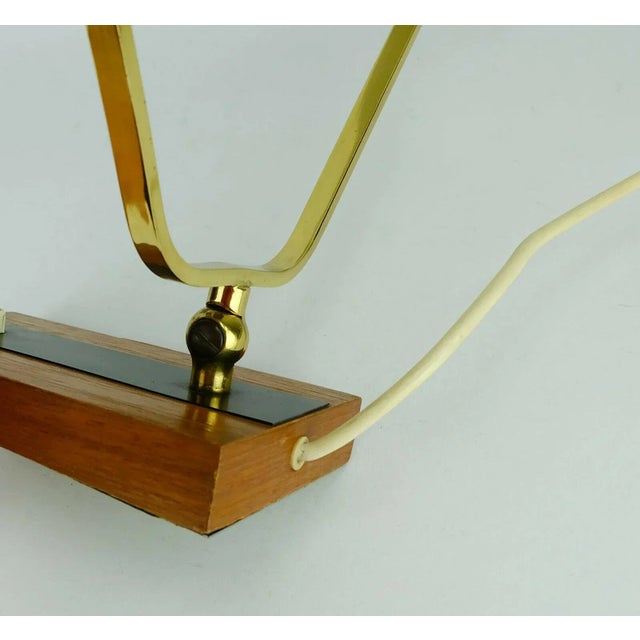 Metal, Brass & Teak Desk Lamp from Kaiser Leuchten, 1960s For Sale - Image 6 of 12