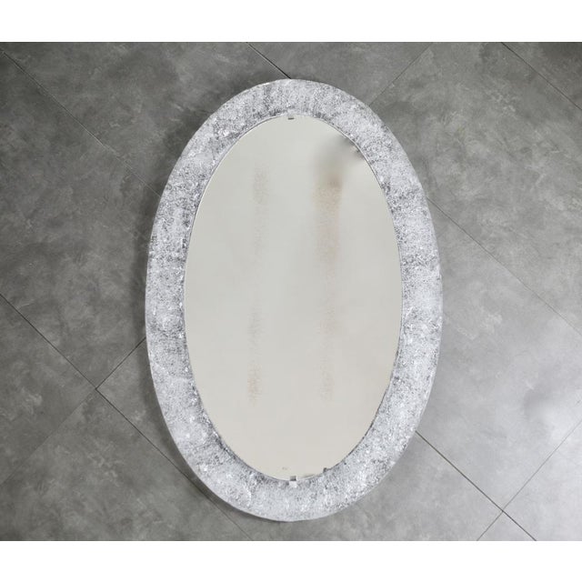 Mirror in Frosted Acrylic Glass, 1970s For Sale - Image 9 of 14