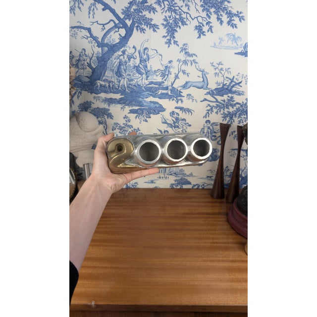 Vintage 2000 Shape Brutalist Bronze & Aluminum Desk Organizer by David Marshall for ART 3 For Sale - Image 10 of 13