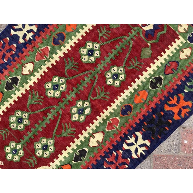 Textile Vintage Turkish Kilim Rug, 46.5" X 29" For Sale - Image 7 of 10