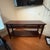 Dark Wood Console Table With X-Brace Sides & Lower Shelf For Sale In Nashville - Image 6 of 11