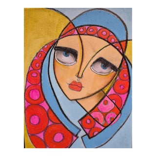 "Florence" Contemporary Figurative Mixed Media Painting by Samantha Millington For Sale