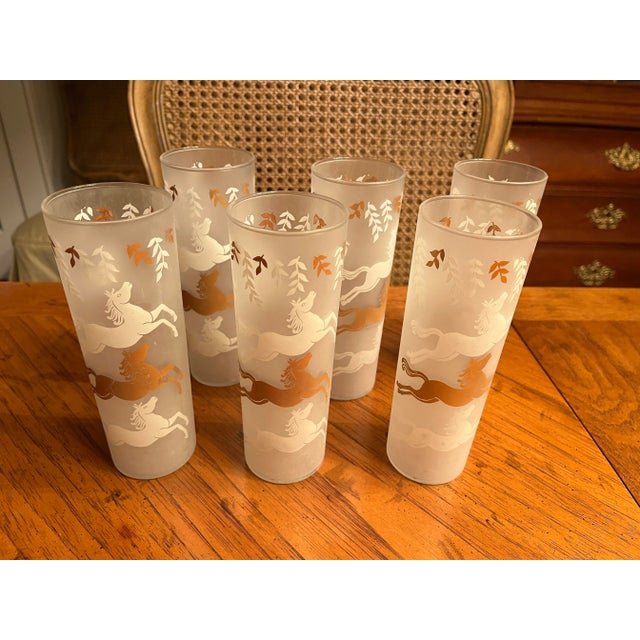 1980s Vintage Horse Highball Glasses- Set of 6 For Sale In Orlando - Image 6 of 6