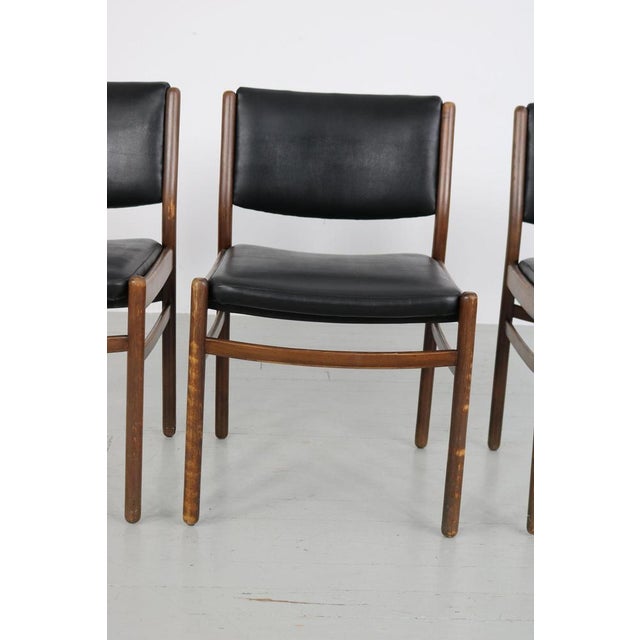 Wooden Chairs with Leatherette Upholstery, Italy, 1960s, Set of 3 For Sale - Image 10 of 18