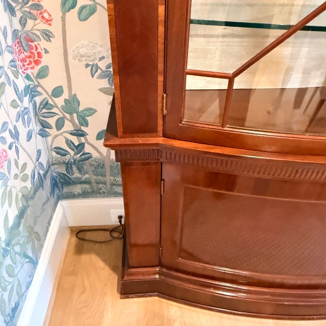 Wood Baker Furniture Bow Front Georgian China Cabinet For Sale - Image 7 of 12