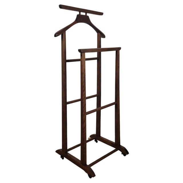 Mid-Century Italian Wood Valet Stand Dressboy, 1970s For Sale
