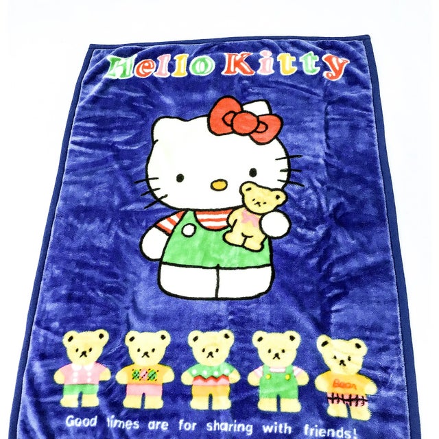 Very rare plushy blanket by Hello Kitty purchased in Tokyo in 1993. This beauty marks the second anniversary of the Hello...
