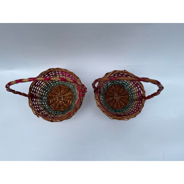 Wood Small Vintage Wood Easter Baskets a Pair For Sale - Image 7 of 8