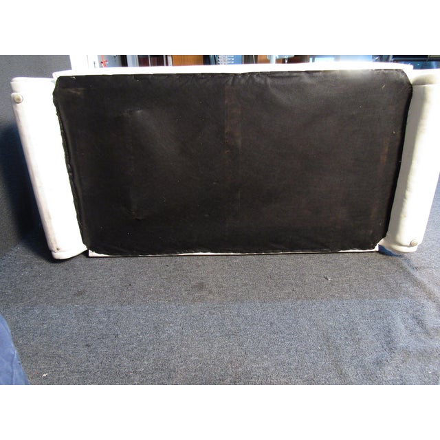 Antique White Mid 20th Century Large Vintage Loveseat For Sale - Image 8 of 9