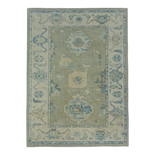 Turkish Oushak Rug 3'10" x 5'3" #17007 For Sale