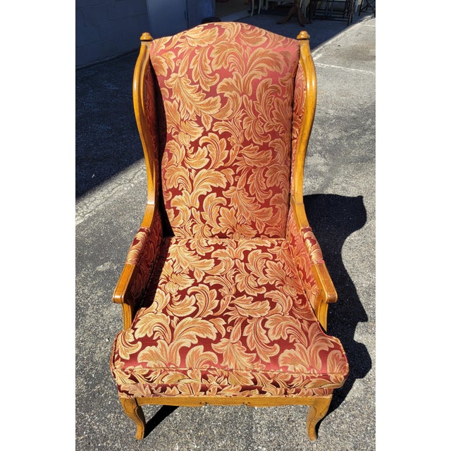 Purchased in 1964 at Barnes & Kimel Furniture in Arlington, VA, this superbly comfortable oak frame wingback chair was...