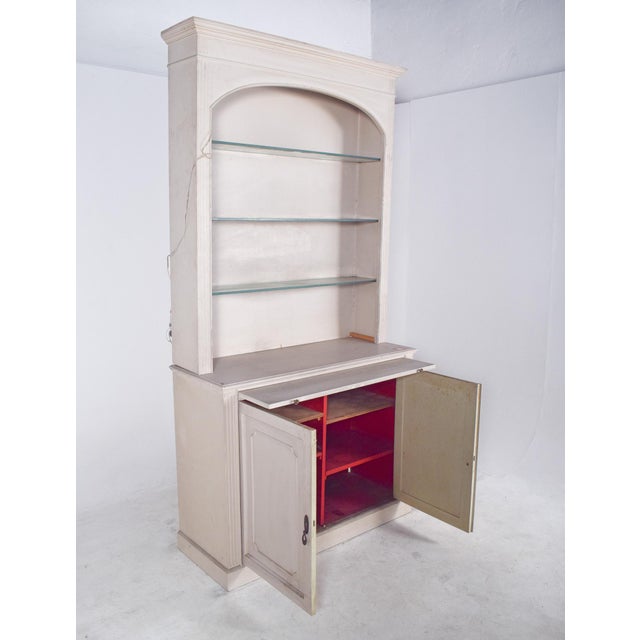 Wood White Painted 2-Door Bookcase, 1890s For Sale - Image 7 of 15